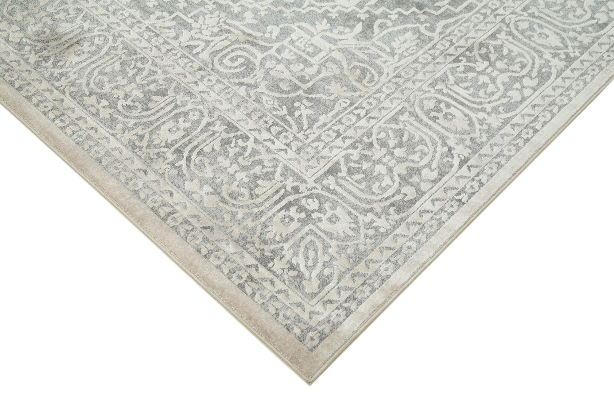 Grey Handmade Rug – Classic Viscose Carpet | Hand Woven Rug 7'10'' x 10'0''