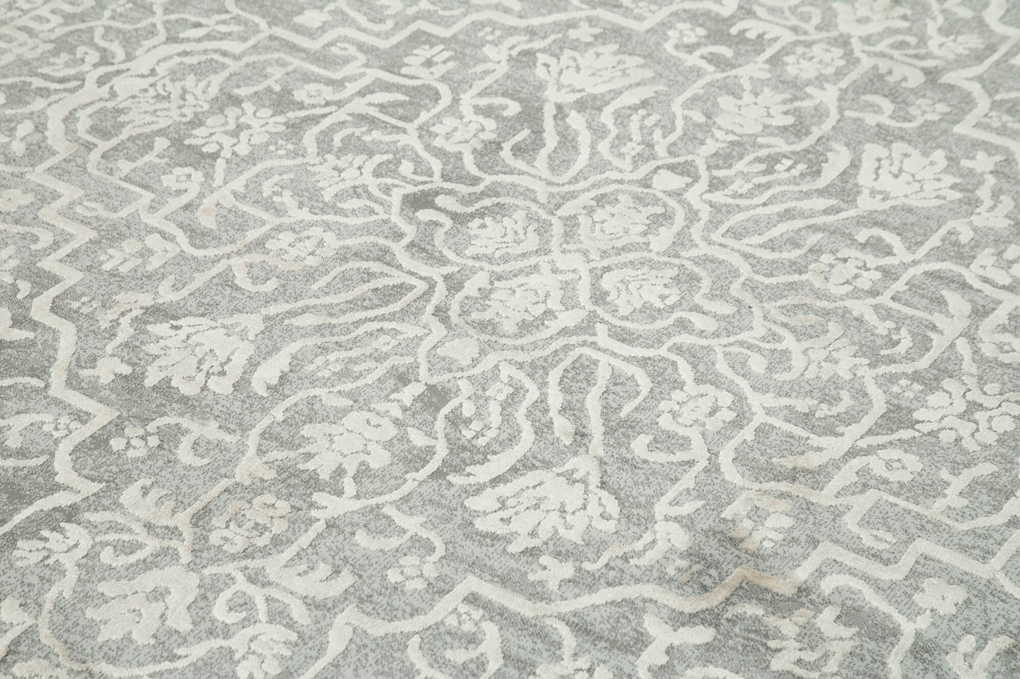 Grey Handmade Rug – Classic Viscose Carpet | Hand Woven Rug 7'10'' x 10'0''