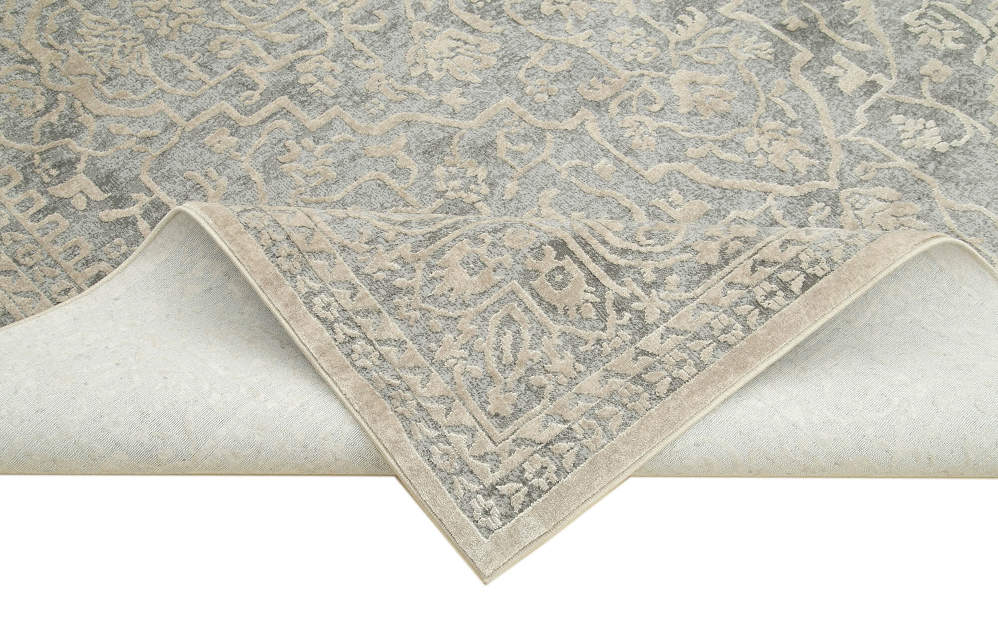 Grey Handmade Rug – Classic Viscose Carpet | Hand Woven Rug 7'10'' x 10'0''
