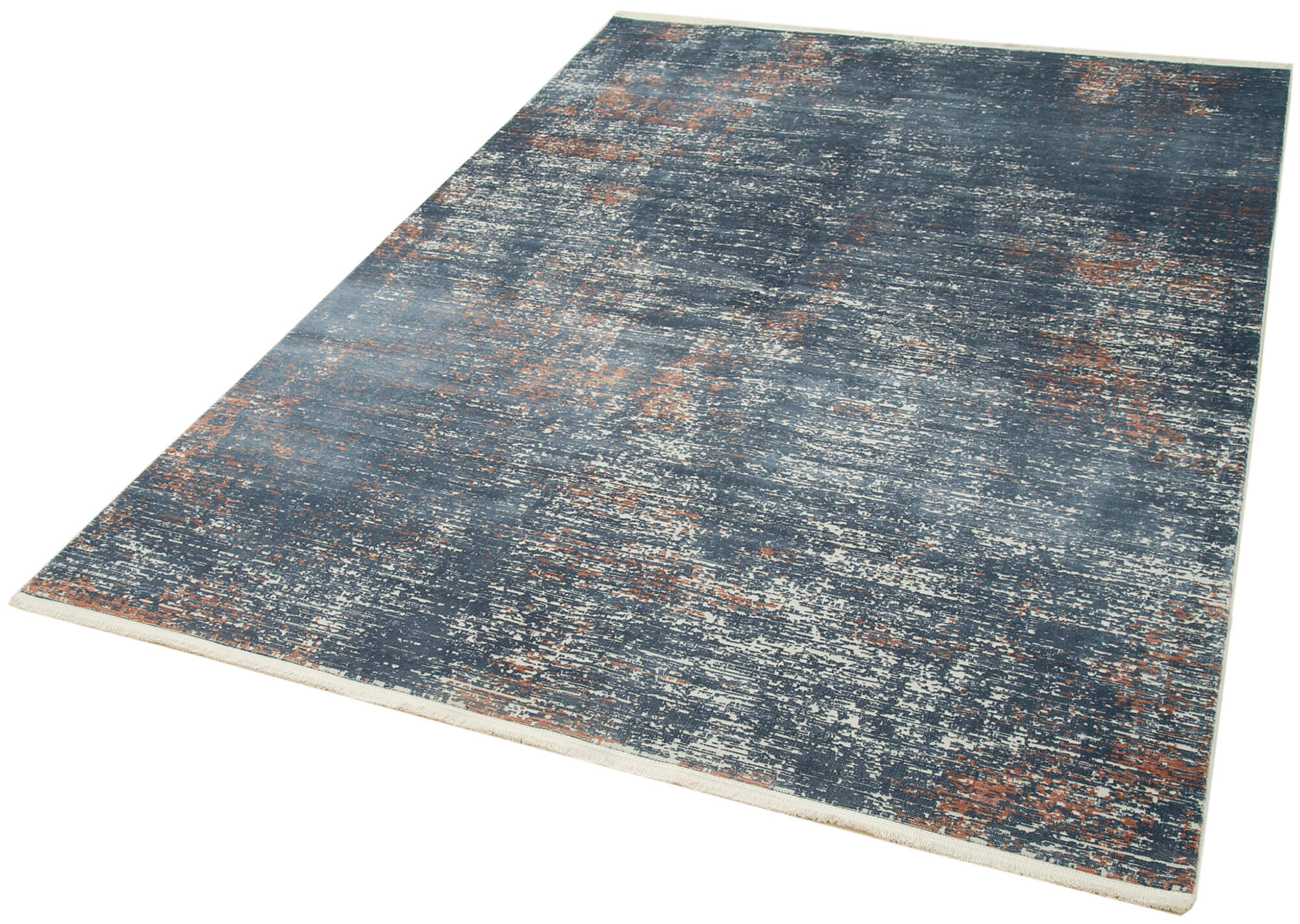Vintage Handmade Rug - Blue Area Rug | Hand Woven Turkish Vintage Carpet 5'3''x7'7''