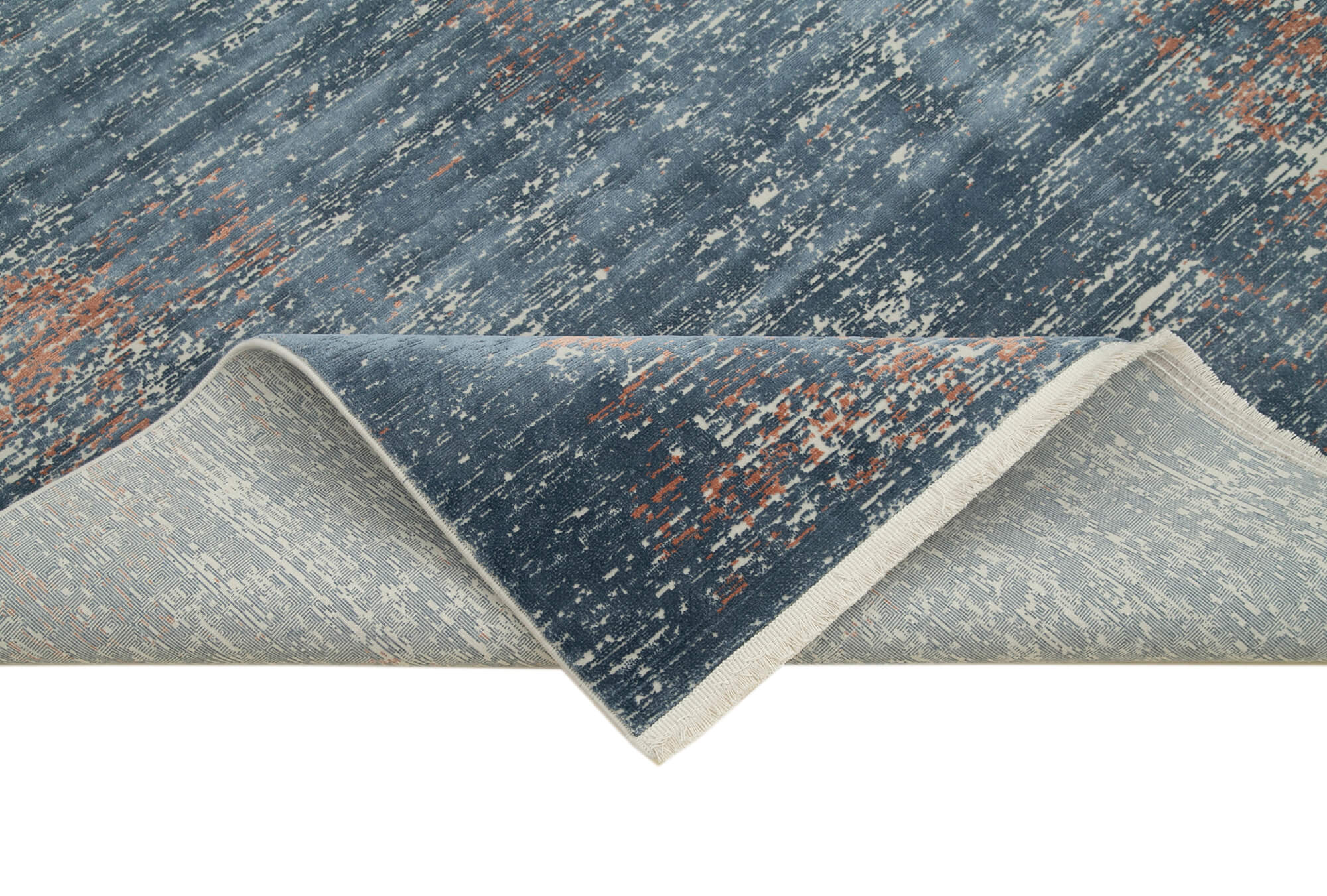 Vintage Handmade Rug - Blue Area Rug | Hand Woven Turkish Vintage Carpet 5'3''x7'7''