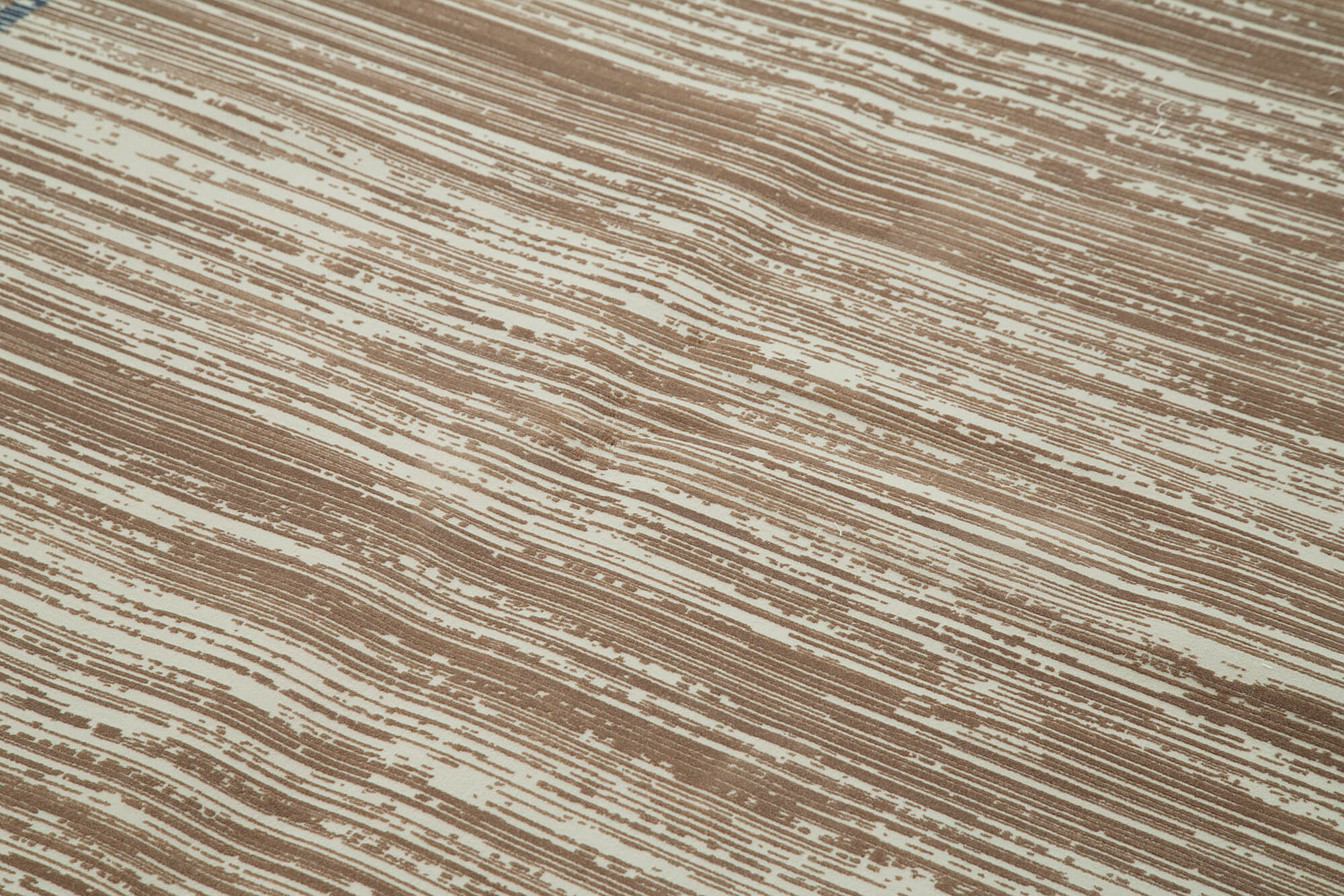 Handmade Vintage Rug - Beige Striped Pattern Turkish Hand Knotted Carpet 5'3''x7'7''