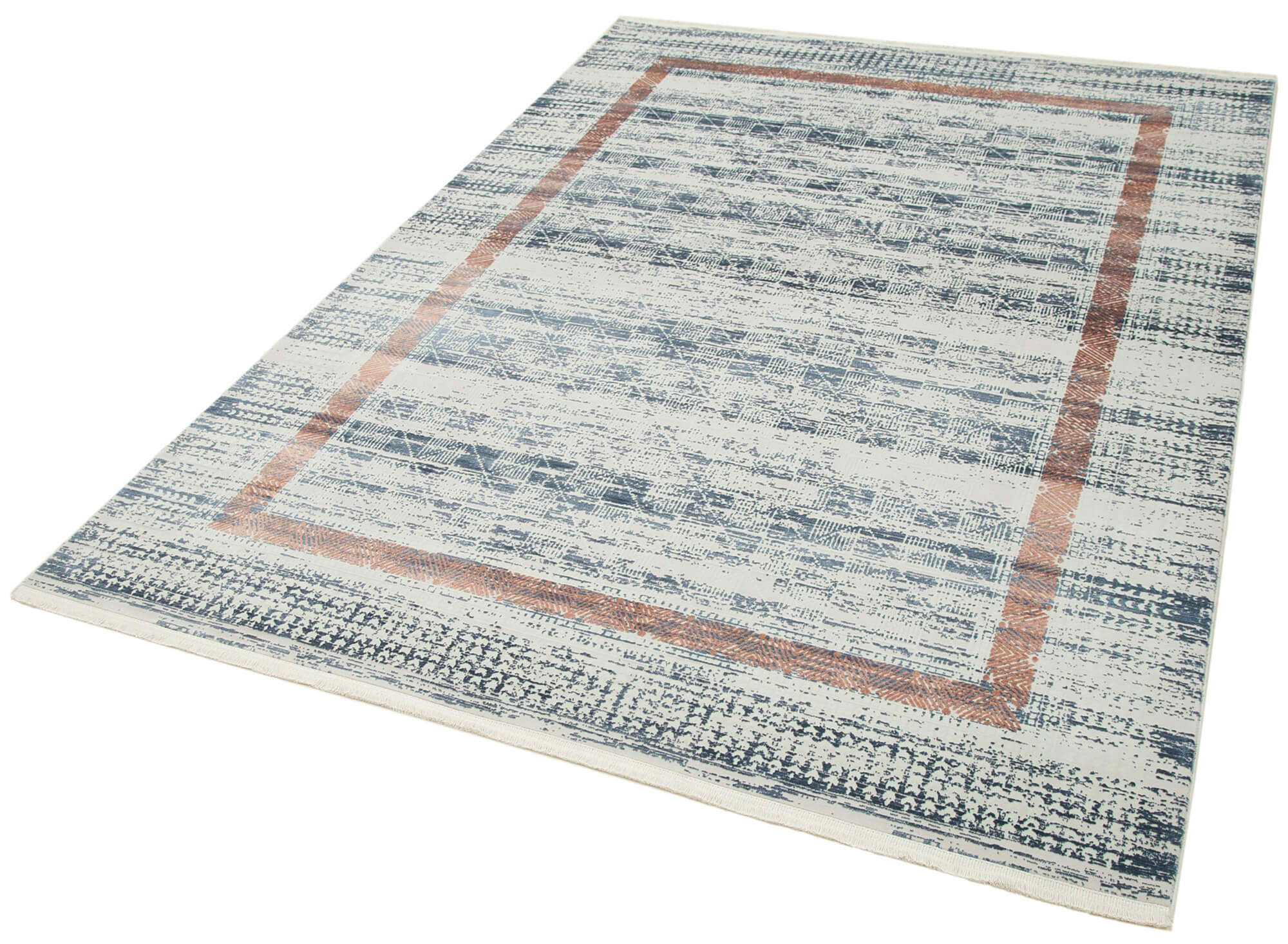 Handmade Vintage Rug – Soho Beige Geometric Viscose Area Carpet 5'3''x7'7''