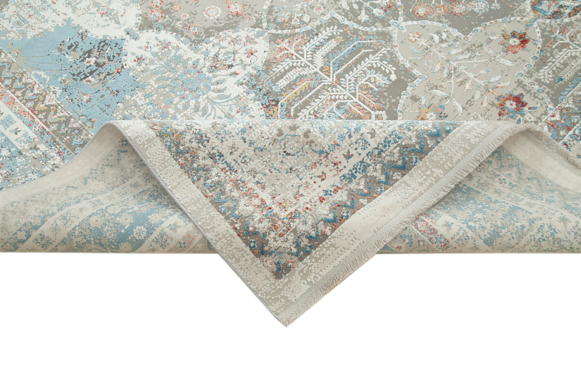 Handmade Vintage Rug – Soho White Viscose | Turkish Wool Carpet 8'10''x12'