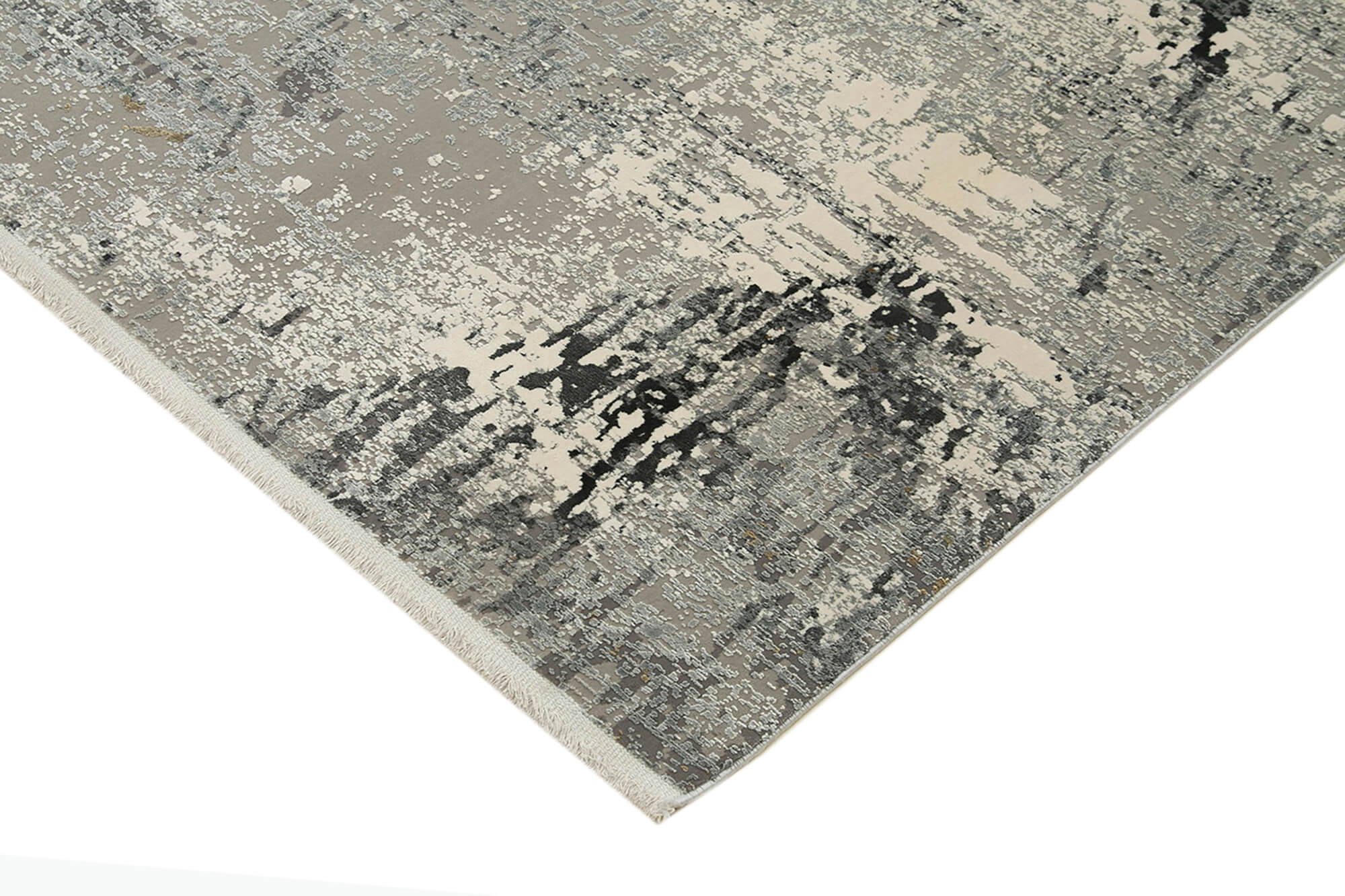 Vintage Handmade Rug - Grey 8x11 Hand Woven Rug With Soft Viscose Texture