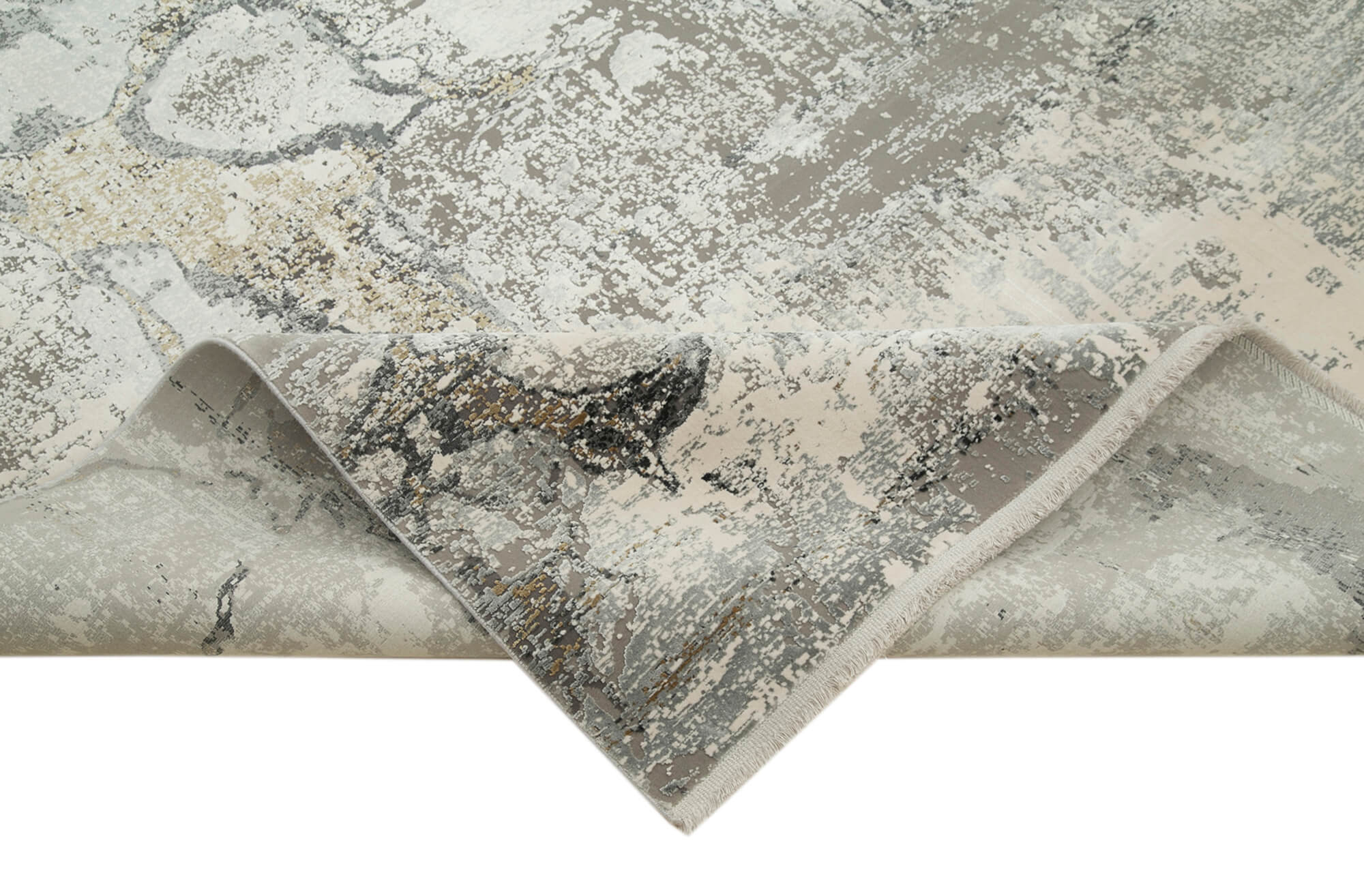 Vintage Handmade Rug - Grey 8x11 Hand Woven Rug With Soft Viscose Texture