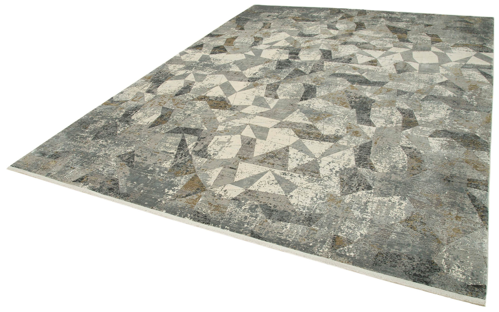 Vintage Handmade Rug - Soho Grey Viscose Hand Woven Rug 8'6'' x 11'6''