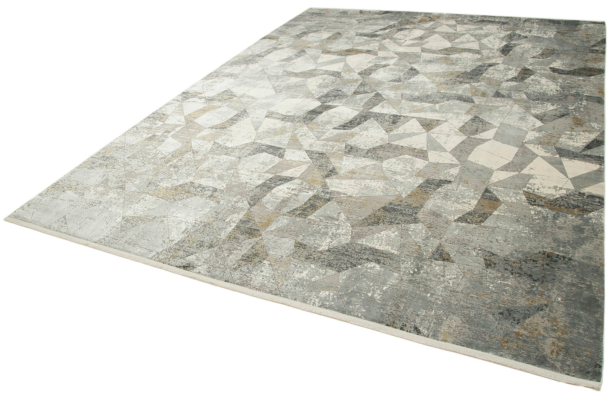 Vintage Handmade Rug - Hand Woven Turkish Wool Carpet 8x11 Area Rug Grey