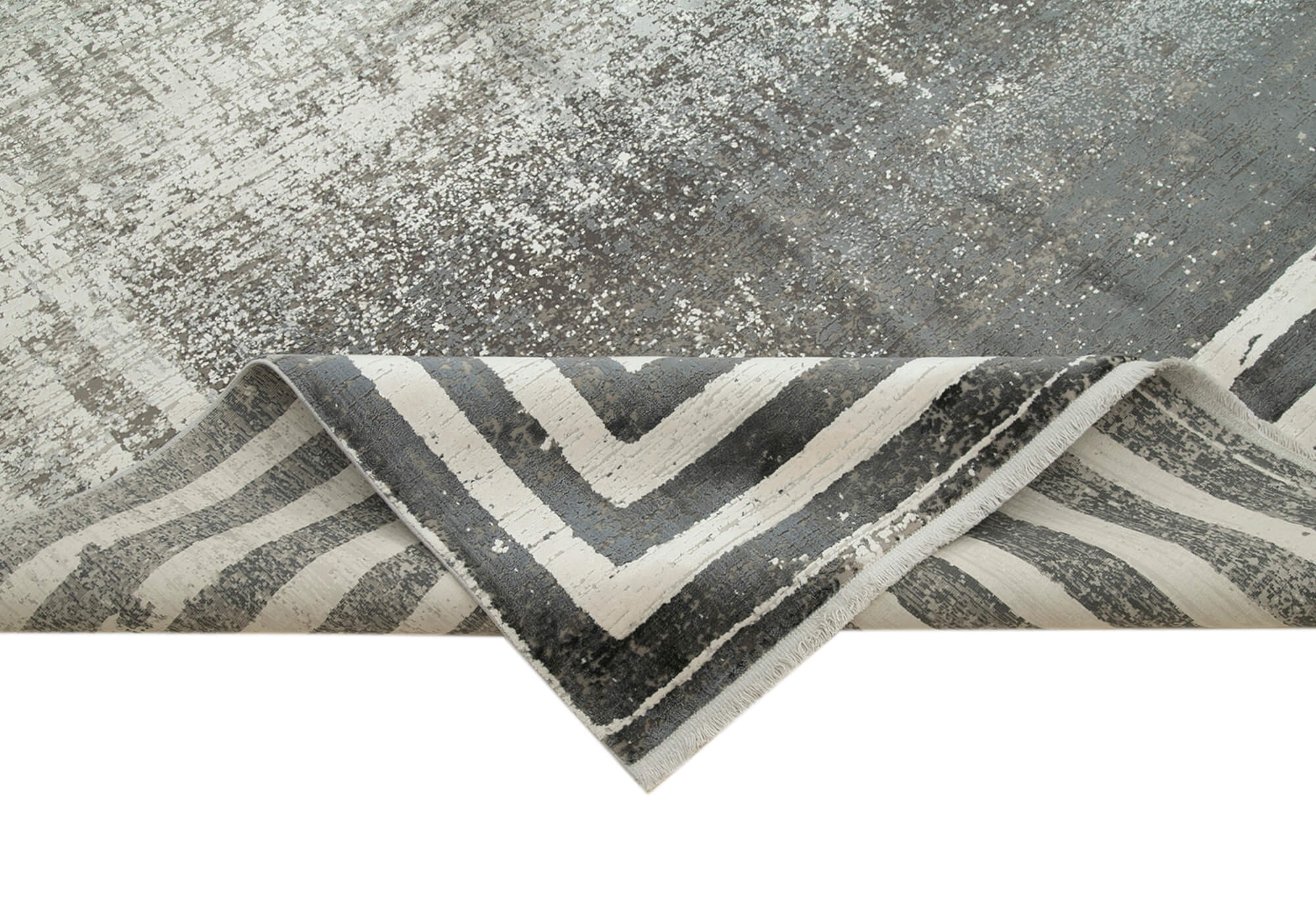 Vintage Handmade Rug - Soho Grey Area Rug 7'10'' x 11'2'' | Hand Woven Wool Cotton
