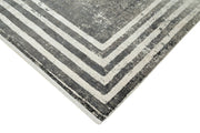 Handmade Vintage Rug - Grey Viscose 7'10'' x 11'2'' | Turkish Wool & Cotton Weave