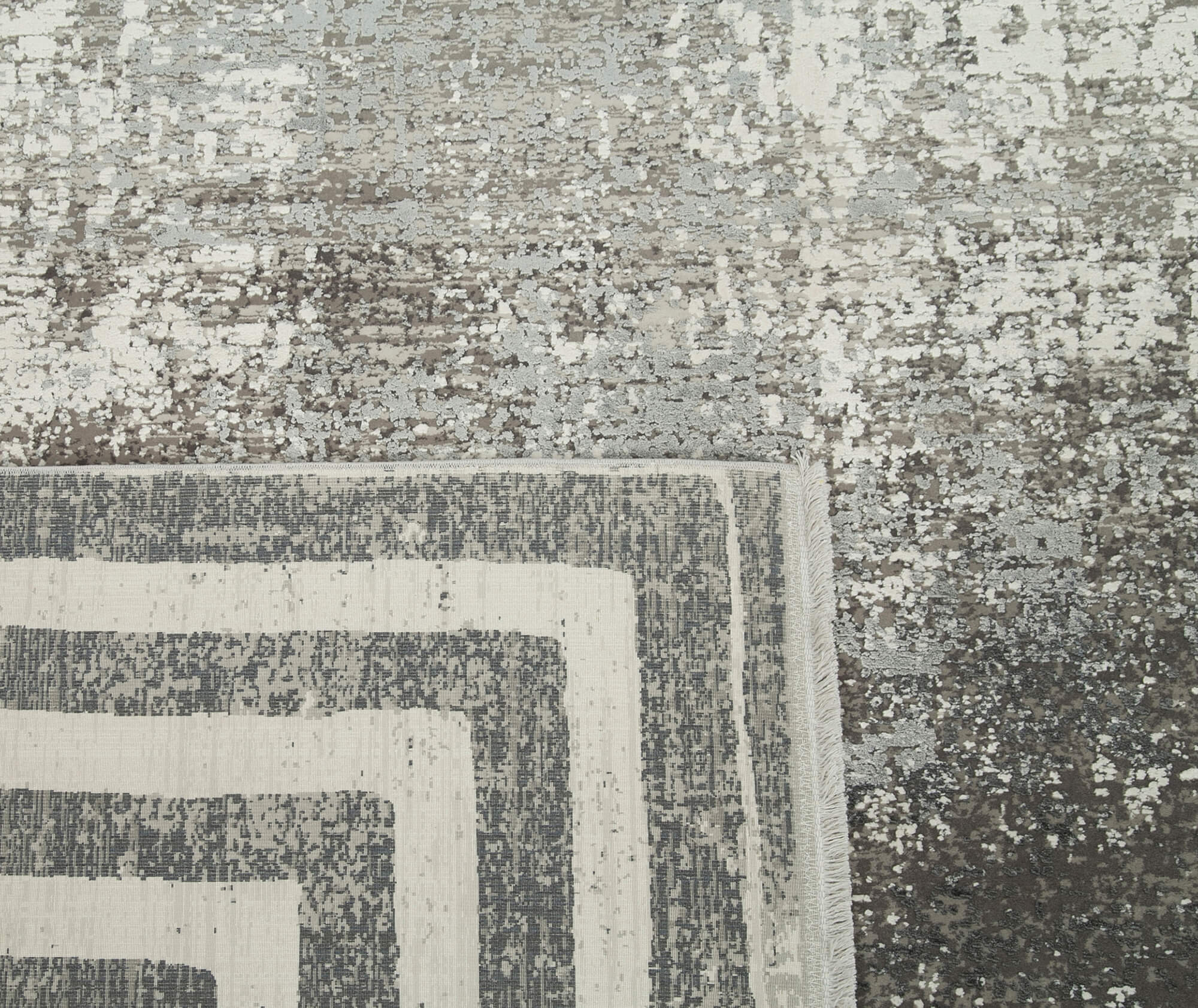 Handmade Vintage Rug - Grey Viscose 7'10'' x 11'2'' | Turkish Wool & Cotton Weave