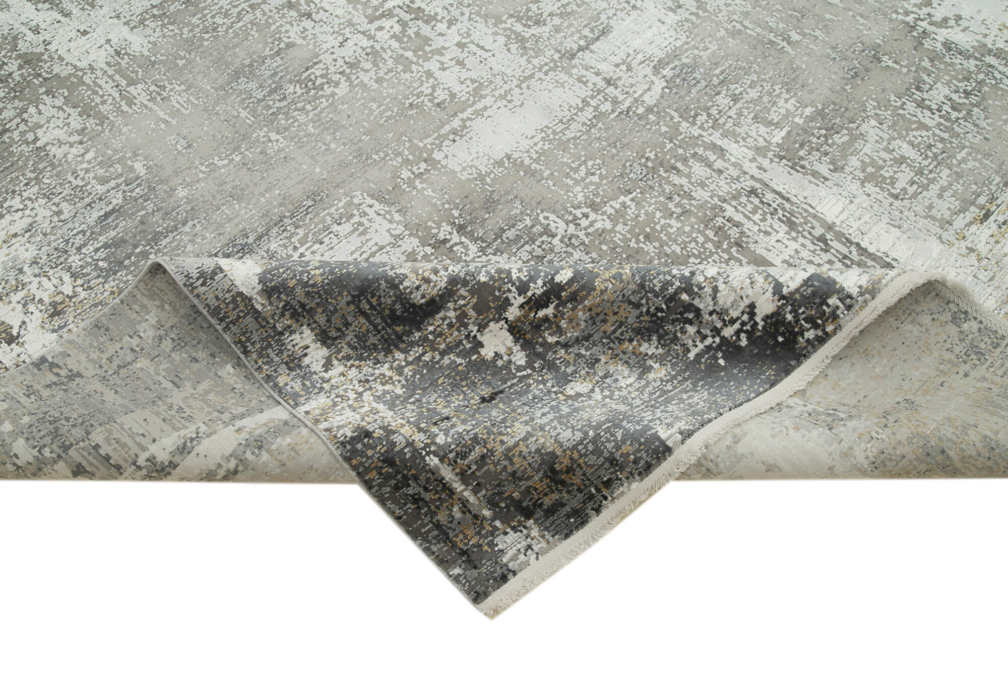 Vintage Handmade Rug – Soho Grey Viscose Hand Woven Area Rug 7'10''x9'10''