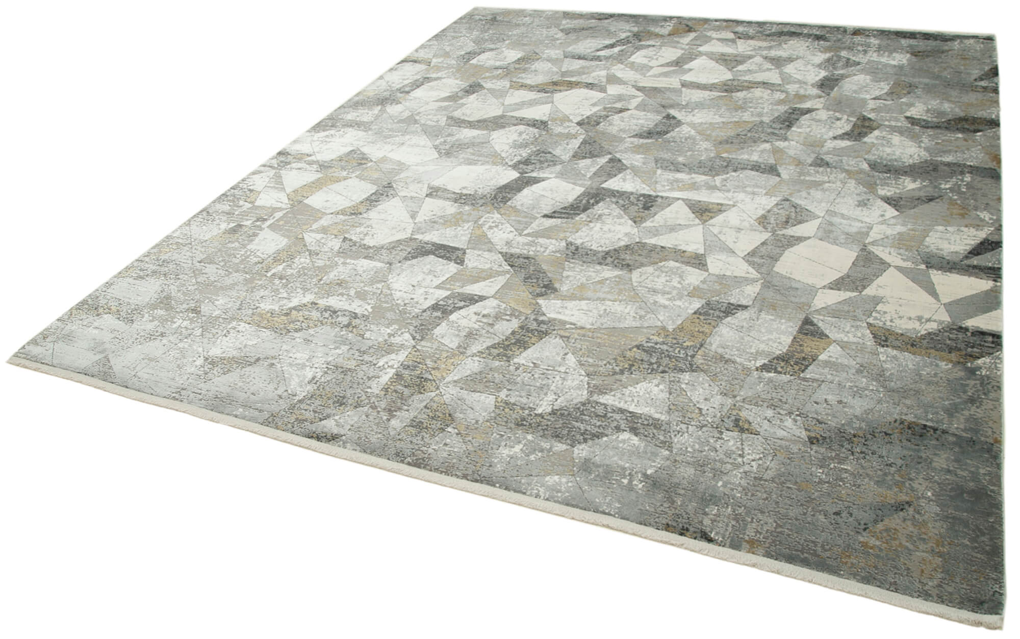 Vintage Handmade Rug – Soho Grey Viscose Hand Woven Rug 7'9'' x 9'9''