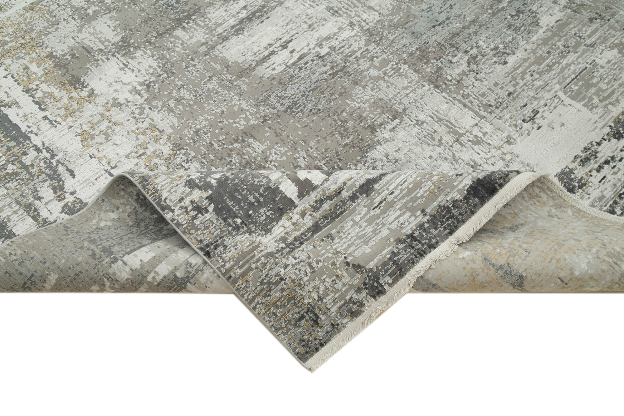 Vintage Handmade Rug - Soho Grey Viscose Hand Woven Area Rug 7'10''x9'10''