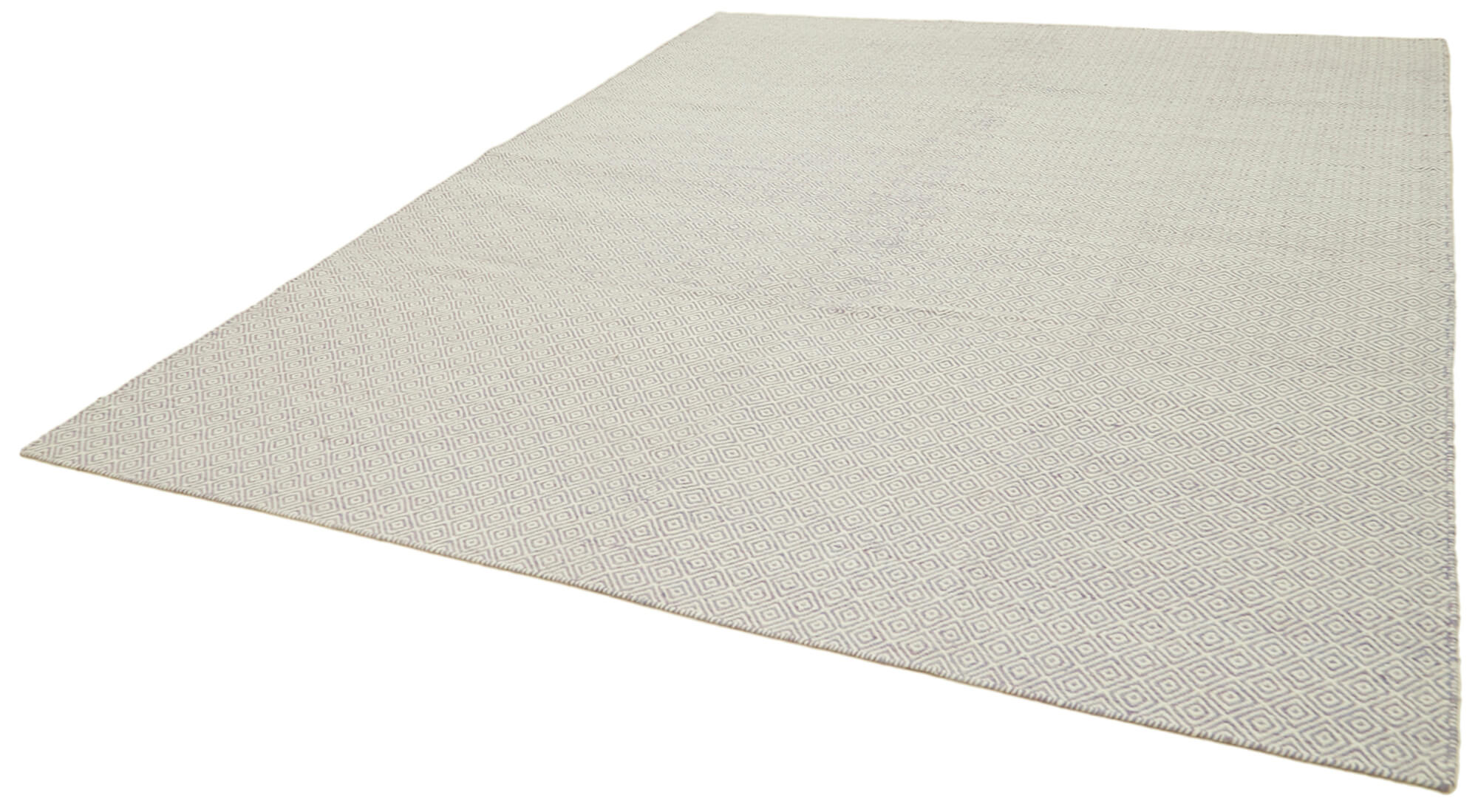 Handmade Wool Cotton Rug | Purple Geometric Area Rug For Large Living Room
