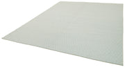 Handmade Wool Cotton Rug – Blue Geometric Area Rug | Durable Soft Textured Floor Decor