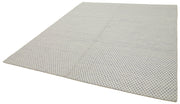 Handmade Wool Cotton Rug - Purple Geometric Area Rug 8x10, Vintage Handwoven Carpet
