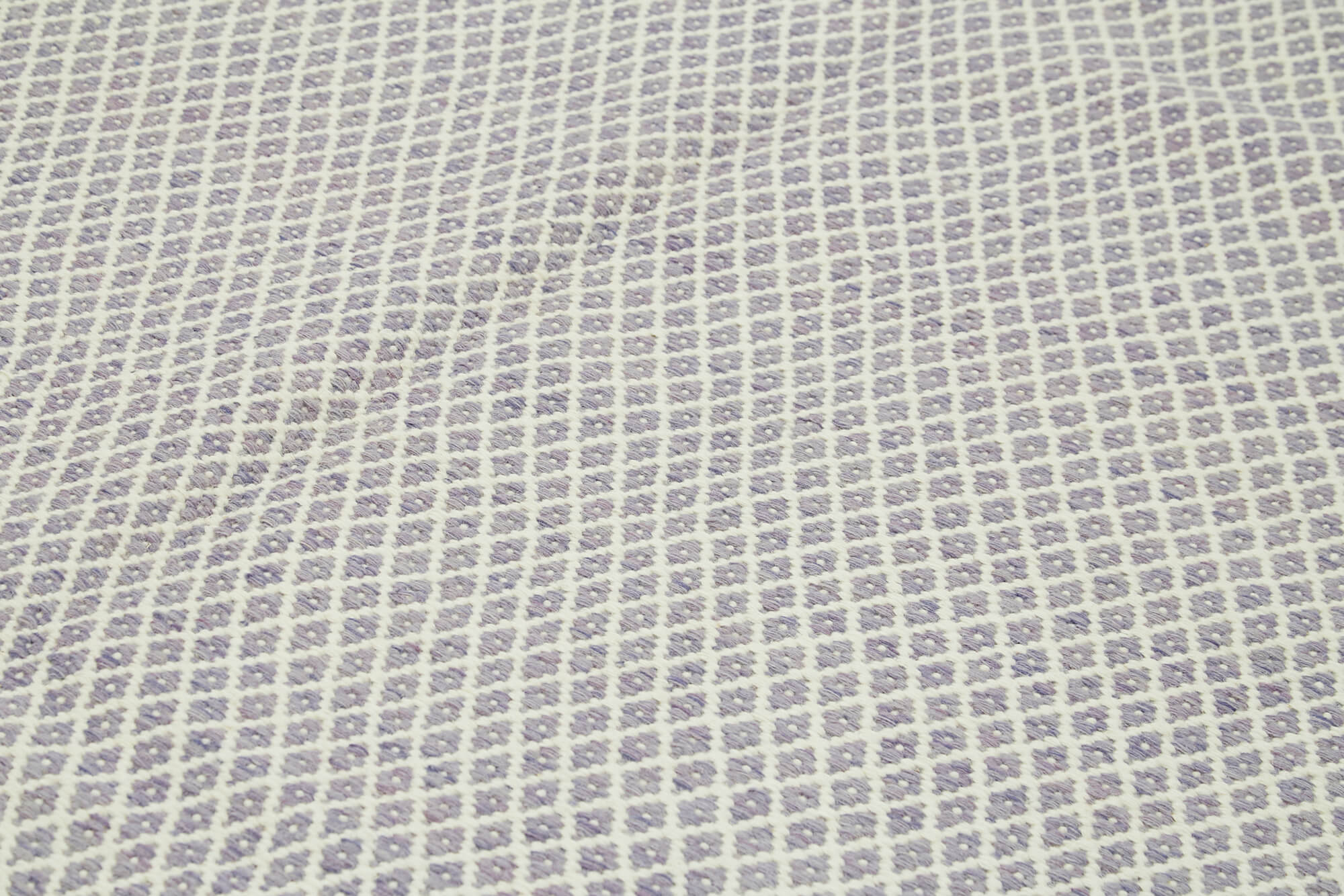 Handmade Wool Cotton Rug - Purple Geometric Area Rug 8x10, Vintage Handwoven Carpet