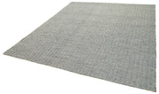 Handmade Wool Cotton Rug - Grey Geometric Area Rug 8'x10' Durable Blend