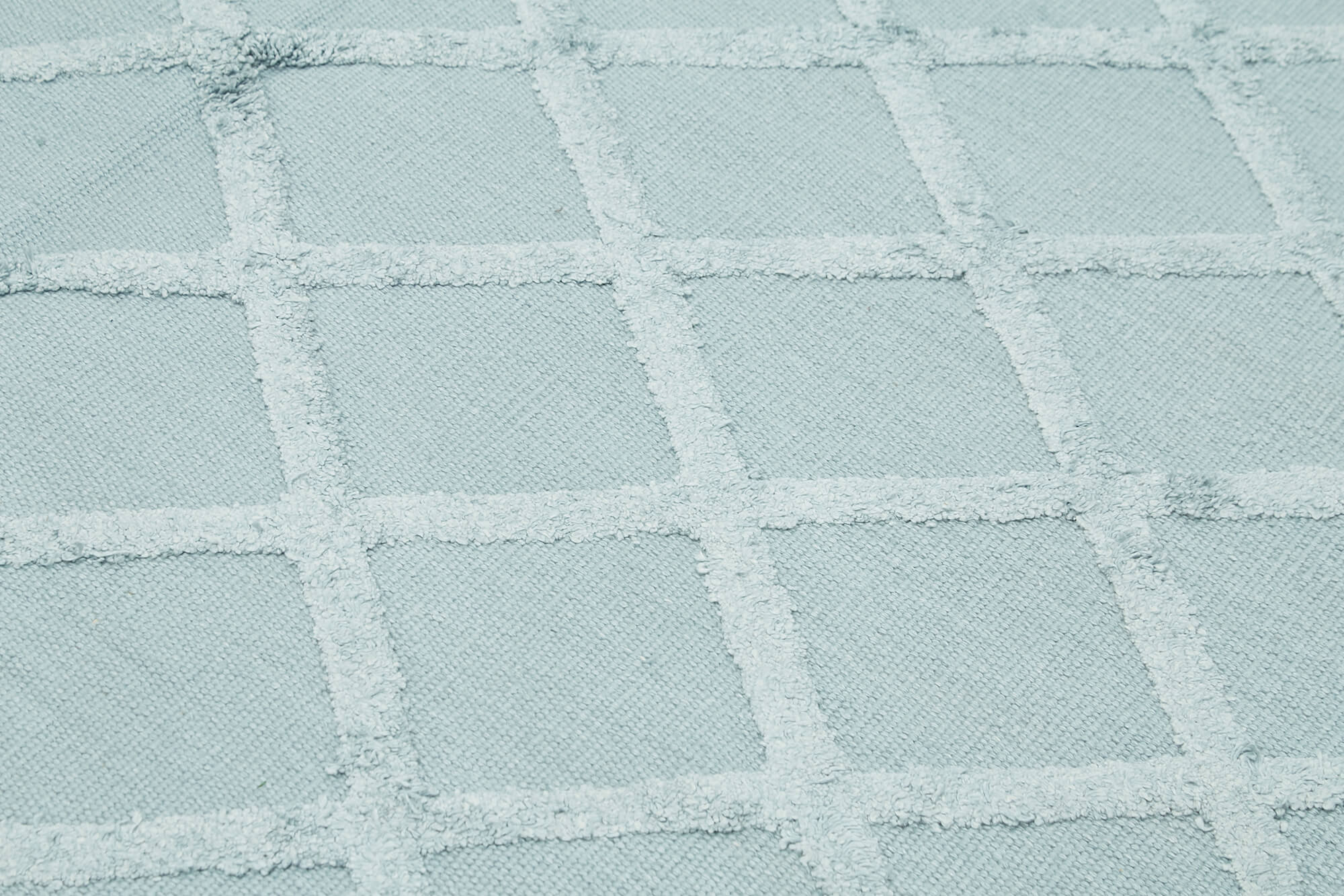 Handmade Wool Cotton Rug - Blue Geometric Area Rug | Vintage Handwoven Carpet 8x10