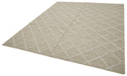 Handmade Wool Cotton Rug – Brown Geometric Area Rug | Durable Soft Texture Carpet 7'1''x9'1''