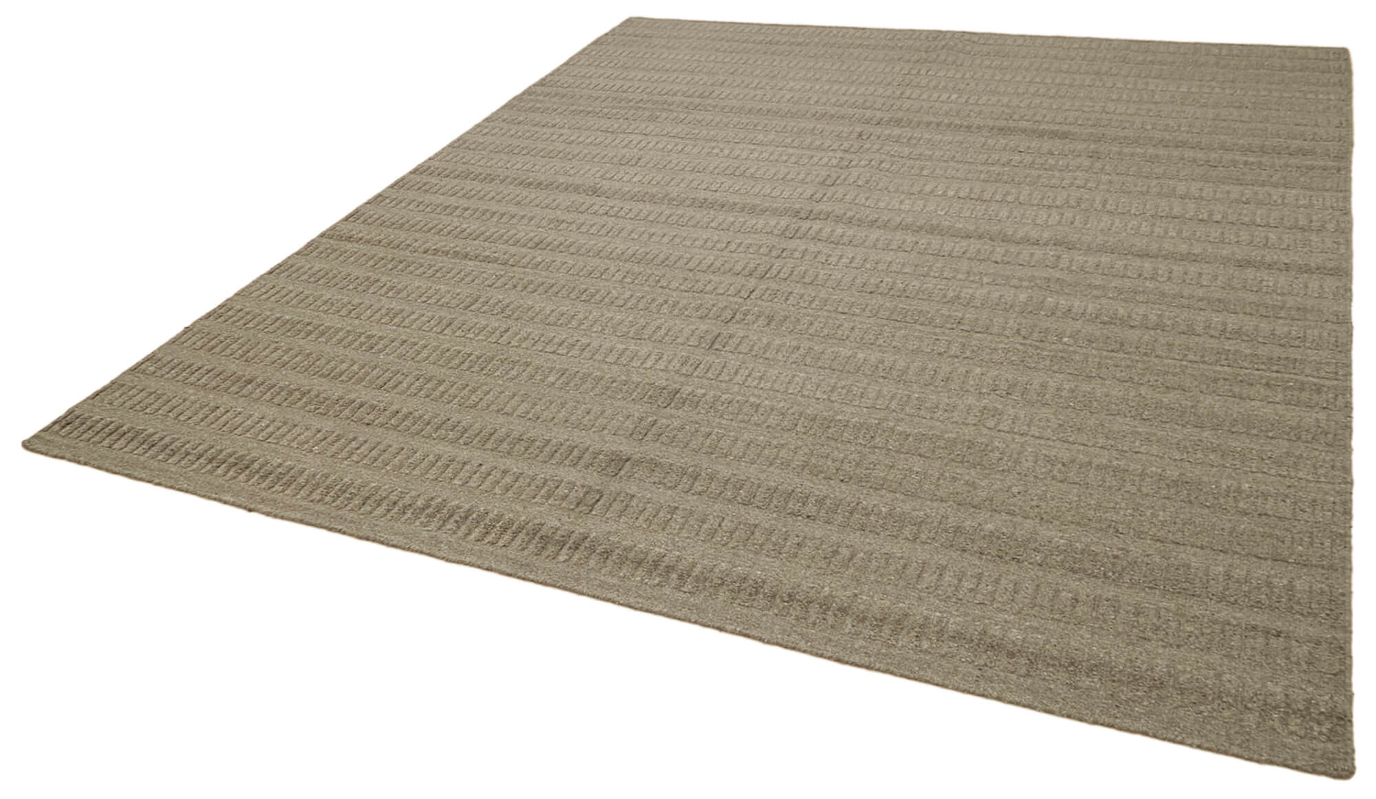 Handmade Wool Cotton Rug | Vintage Hand Knotted Brown Geometric Area Rug for Living Room
