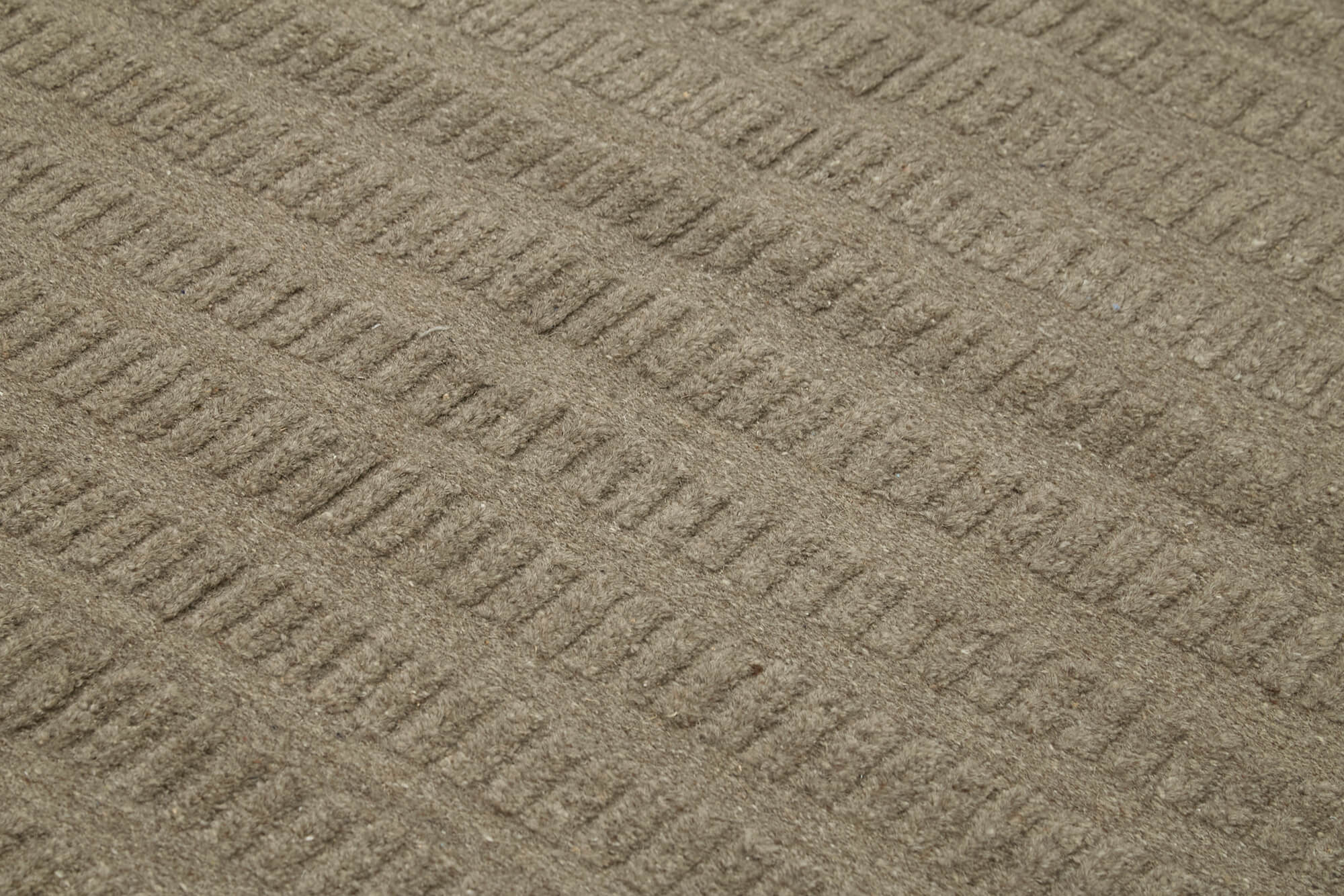 Handmade Wool Cotton Rug | Vintage Hand Knotted Brown Geometric Area Rug for Living Room