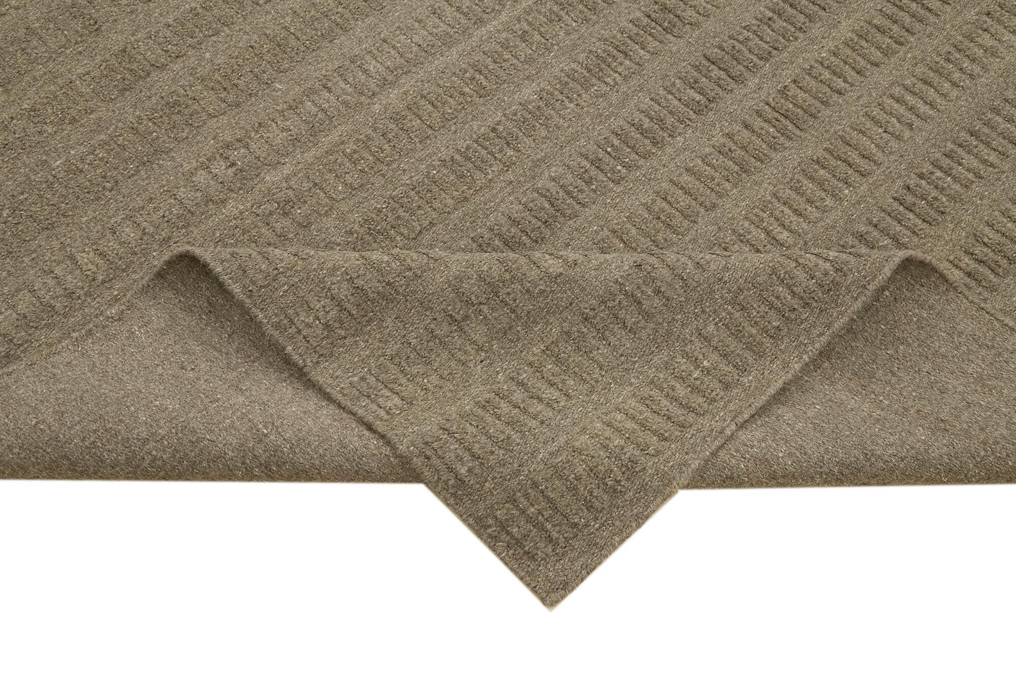 Handmade Wool Cotton Rug | Vintage Hand Knotted Brown Geometric Area Rug for Living Room