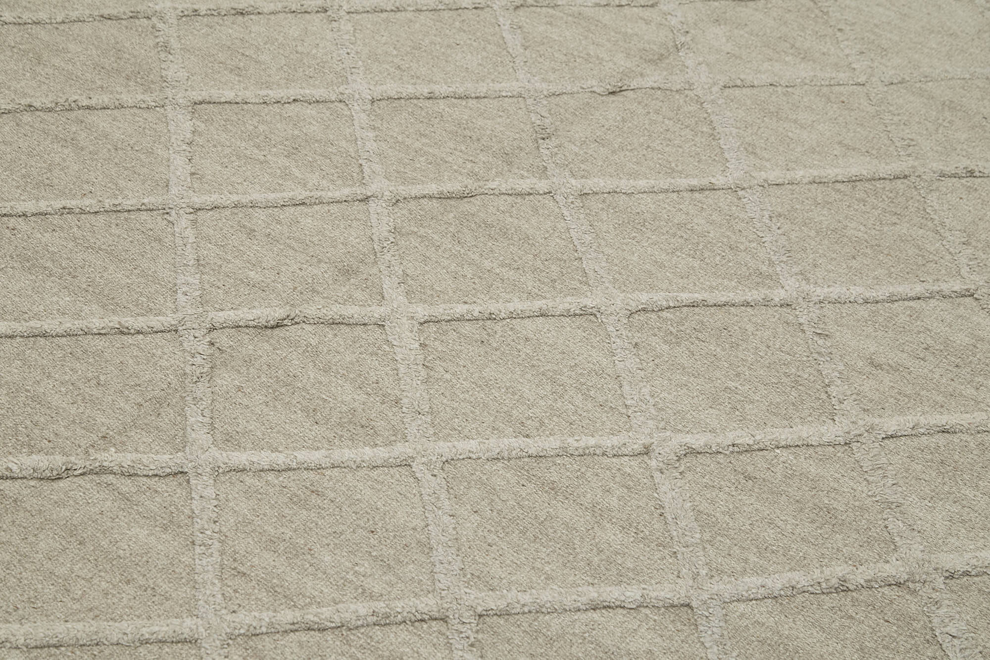 Handmade Wool Cotton Rug - 8x10 Brown Geometric Area Rug With Soft Wool Texture