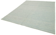 Handmade Wool Cotton Rug – Blue Geometric Area Rug | Artisan Crafted, Durable Natural Fiber