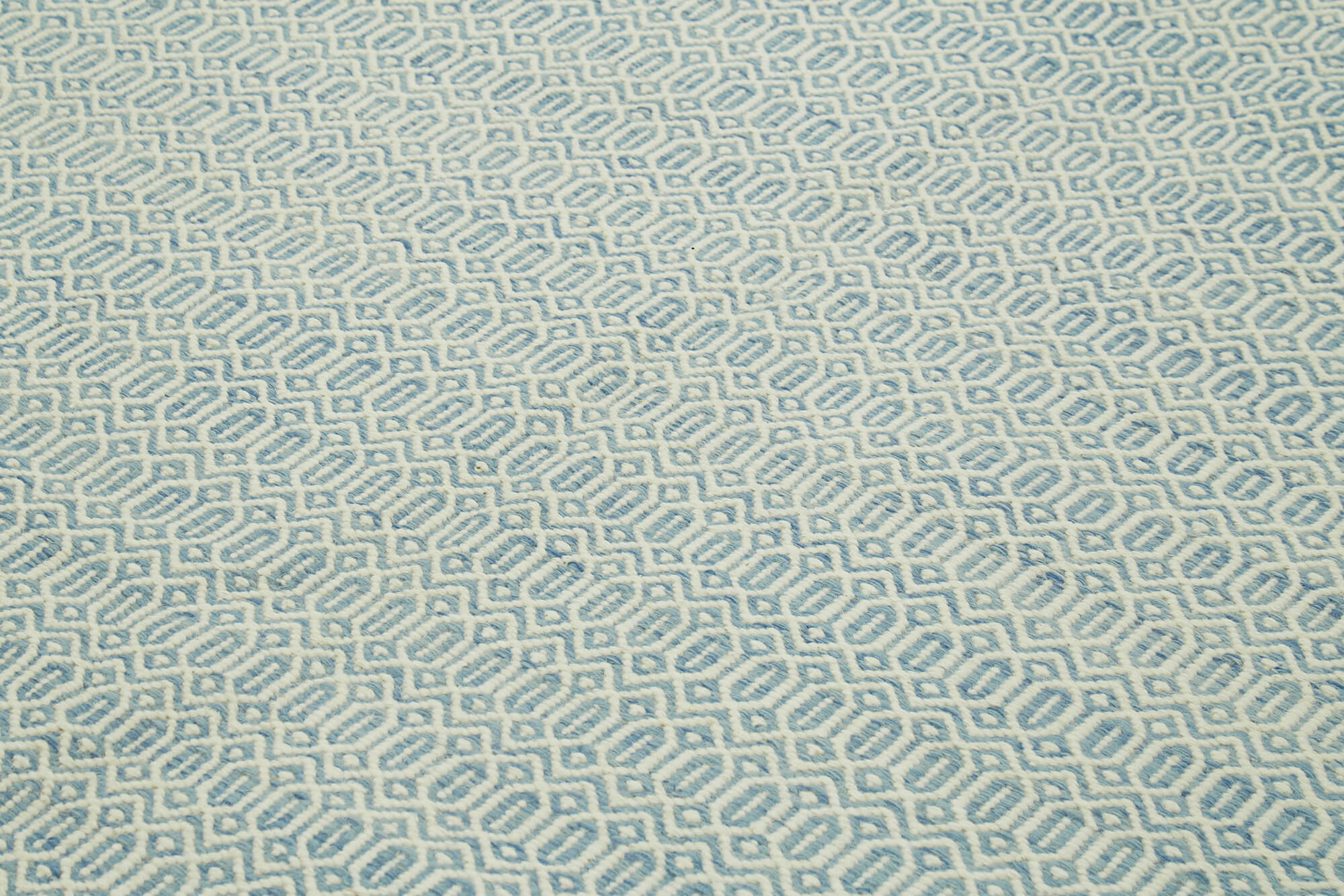 Handmade Wool Cotton Rug – Blue Geometric Area Rug | Artisan Crafted, Durable Natural Fiber