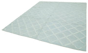 Handmade Wool Cotton Rug – Blue Geometric Area Rug | Durable Soft Natural Fiber Carpet 8'x10'