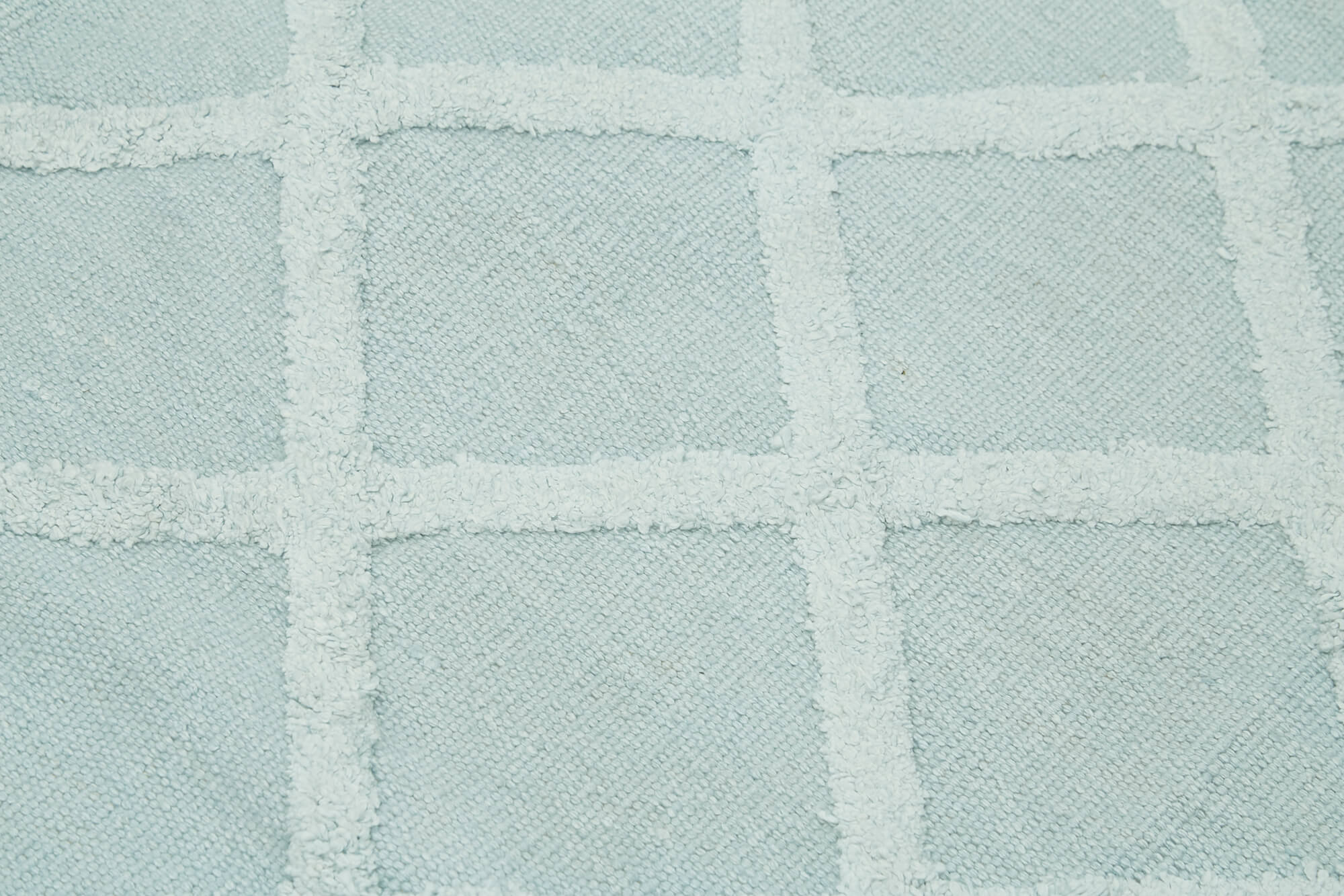 Handmade Wool Cotton Rug – Blue Geometric Area Rug | Durable Soft Natural Fiber Carpet 8'x10'