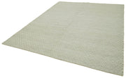 Handmade Wool Cotton Rug – Grey Geometric Area Rug 8x10, Durable Woven Carpet
