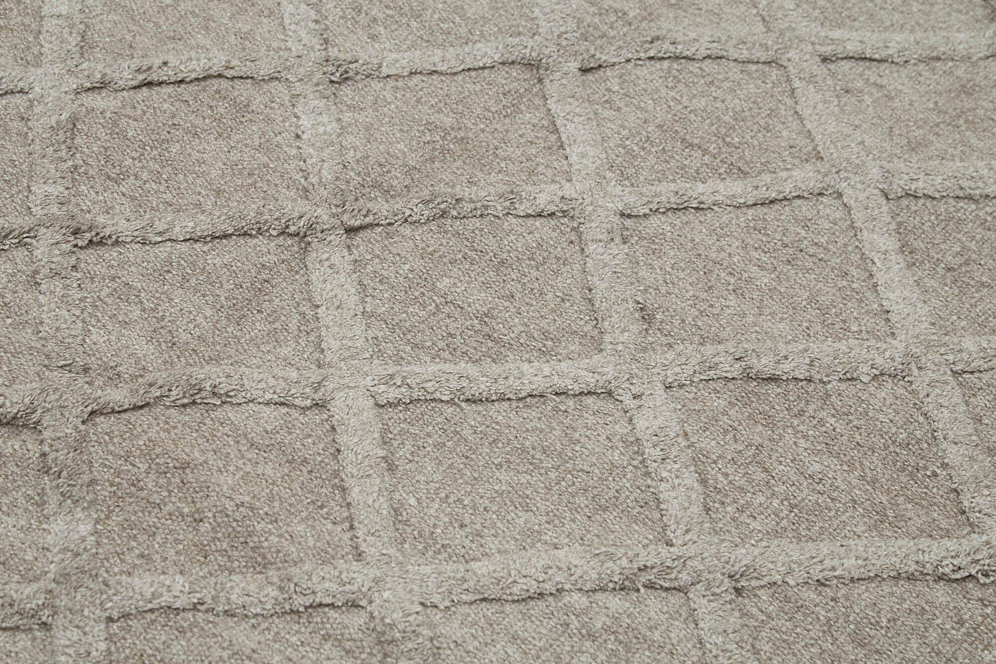 Handmade Wool Cotton Rug – Brown Geometric Area Rug 8'1'' x 10'0'' by Agacan
