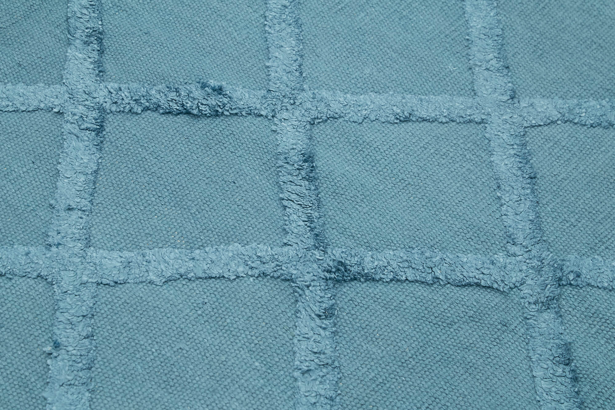 Handmade Wool Cotton Rug – Blue Geometric Area Rug | Durable Soft Texture Carpet 8'1''x10'