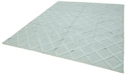 Handmade Wool Cotton Rug - Blue Geometric Area Rug, Artisan Crafted Turkish Carpet 8'1"x10'