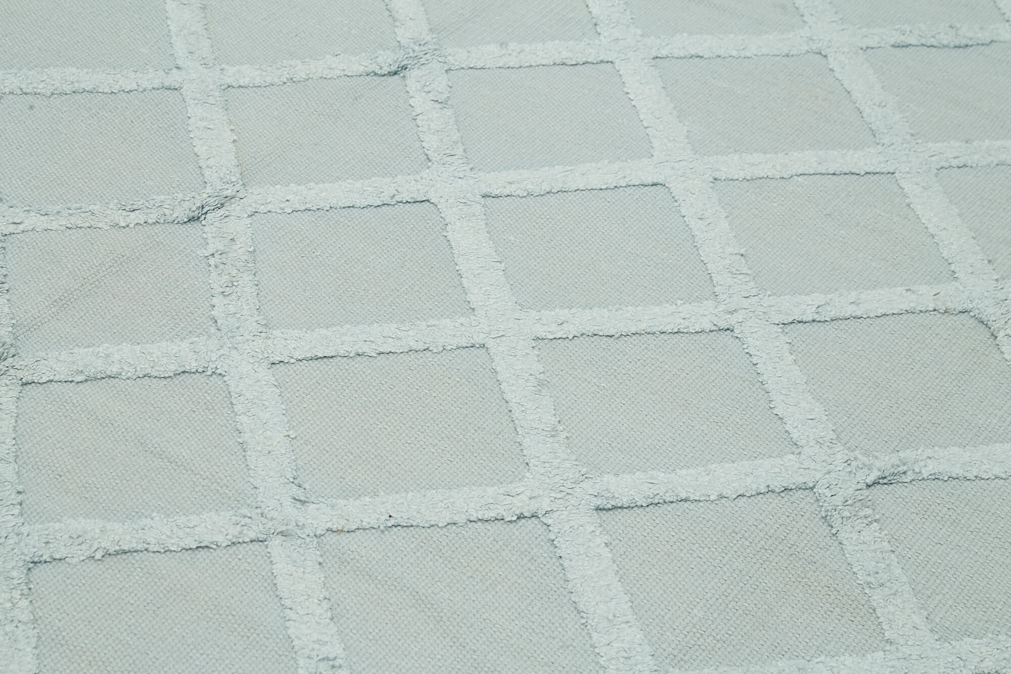 Handmade Wool Cotton Rug - Blue Geometric Area Rug | Durable Woven Carpet 8'1''x10'