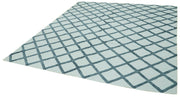 Handmade Wool Cotton Rug - Blue Geometric Area Rug | Artisan Crafted, Durable Cotton Base
