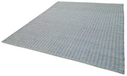 Handmade Wool Cotton Rug – Blue Geometric Area Rug | Durable Soft Natural Fiber Carpet