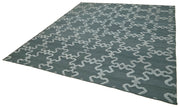 Handmade Wool Cotton Rug – Grey Geometric Area Rug 8'0" x 10'0" | Durable Natural Fiber