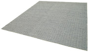 Handmade Wool Cotton Rug – Blue Geometric Area Rug 8x10 Feet Durable Soft Cotton Blend