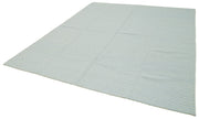 Handmade Wool Cotton Rug – Blue Geometric Area Rug 8x10 | Durable Wool Carpet