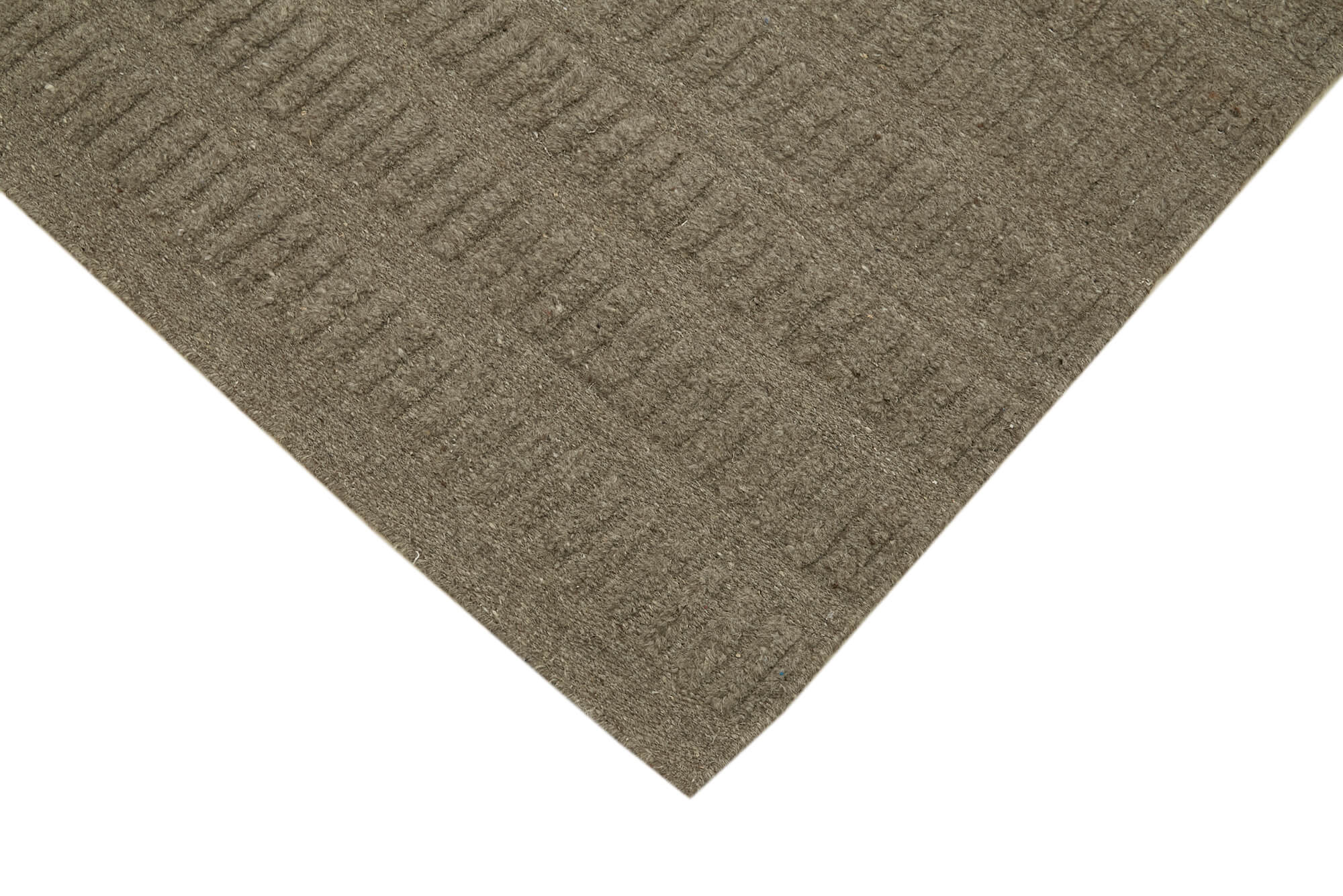 Handmade Wool Cotton Rug - Brown Geometric Area Rug 6x9, Soft Durable Natural Fiber