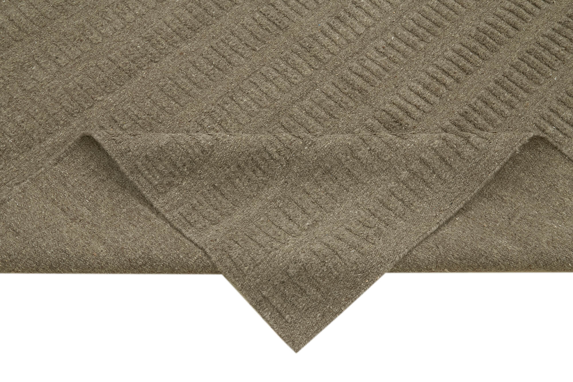 Handmade Wool Cotton Rug - Brown Geometric Area Rug 6x9, Soft Durable Natural Fiber