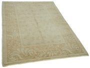 Handmade Cotton Wool Rug – Classic Beige Hand Knotted Turkish Wool Carpet 4'1''x5'10''