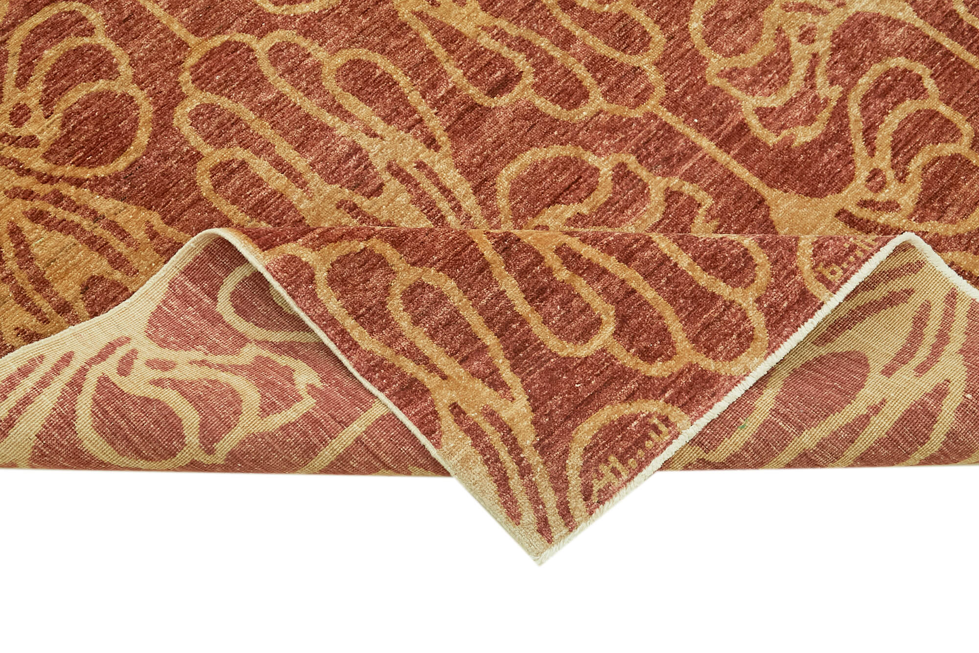 Handmade Wool Area Rug – Tebriz Classic Red 5x9 Cotton Wool Rug by Agacan