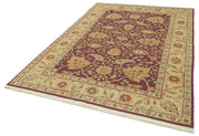 Handmade Wool Area Rug - Classic Purple 5x9 Vintage Turkish Carpet with Cotton Wool