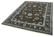 Handmade Wool Area Rug – Tebriz Classic Black Cotton Blend 6x9 Feet Rug
