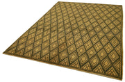 Handmade Wool Area Rug – Tebriz Brown Classic Style Rug 6'1'' x 8'8'' Cotton Wool